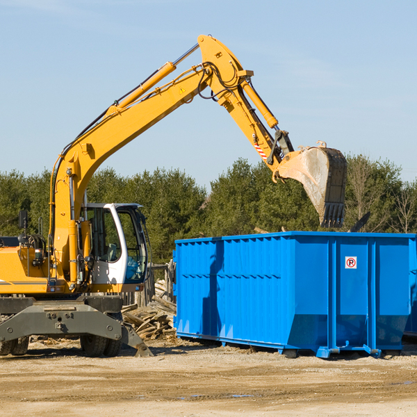 are there any restrictions on where a residential dumpster can be placed in Brainards